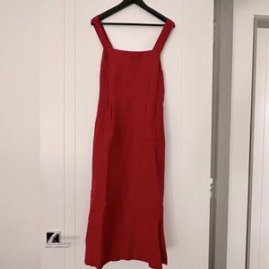 Mango red apron dress